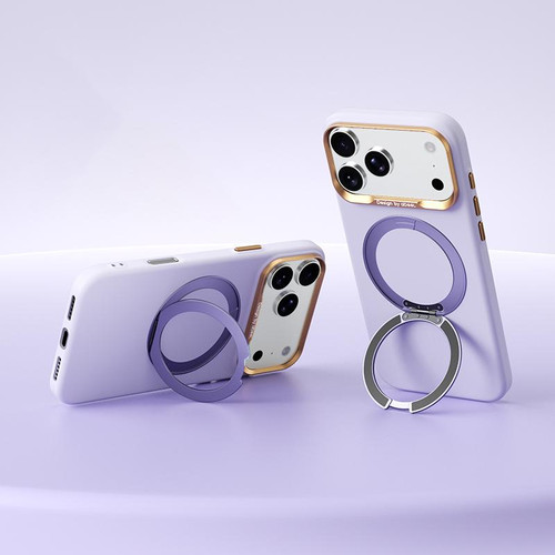 iPhone 18 Pro Max ABEEL Lightweight Zero Skin Feel Magnetic PC Phone Case with Holder - Lilac Purple