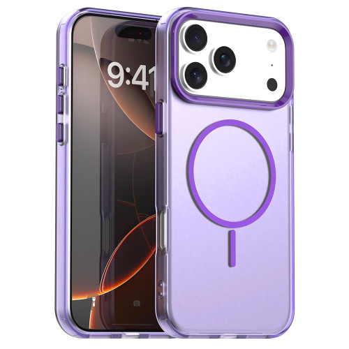 iPhone 18 Pro Max Candy Fine Circle Magsafe PC Hybrid TPU Phone Case - Purple