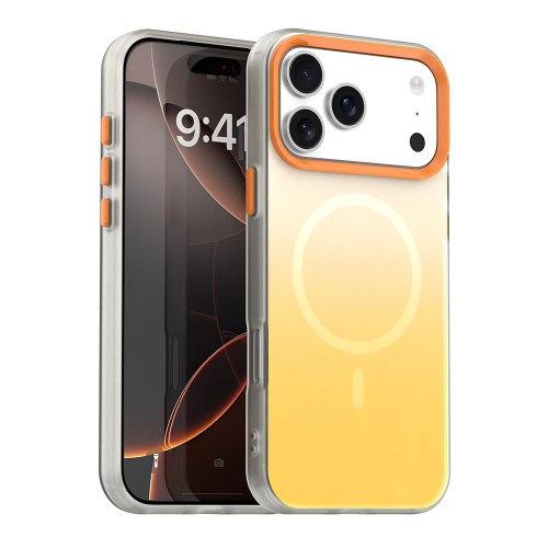 iPhone 18 Pro Max Candy Gradient Series 3 in 1 Hybrid Magnetic Phone Case - Yellow