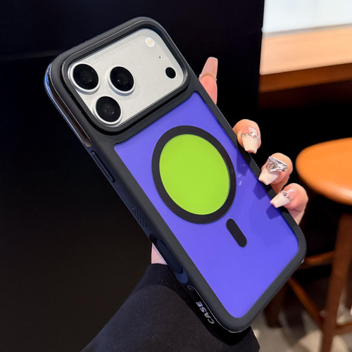 iPhone 18 Pro Max Color Blocked 2 in 1 PC Hybrid TPU Magnetic Phone Case - Black + Green