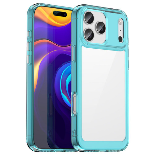 iPhone 18 Pro Max Colorful Series Acrylic + TPU Phone Case - Transparent Blue