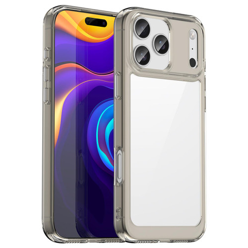 iPhone 18 Pro Max Colorful Series Acrylic + TPU Phone Case - Transparent Grey