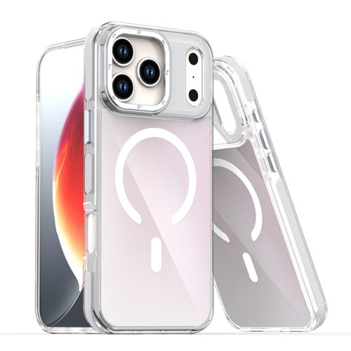 iPhone 18 Pro Max Dual-Color Gradient Discolor MagSafe Phone Case - White