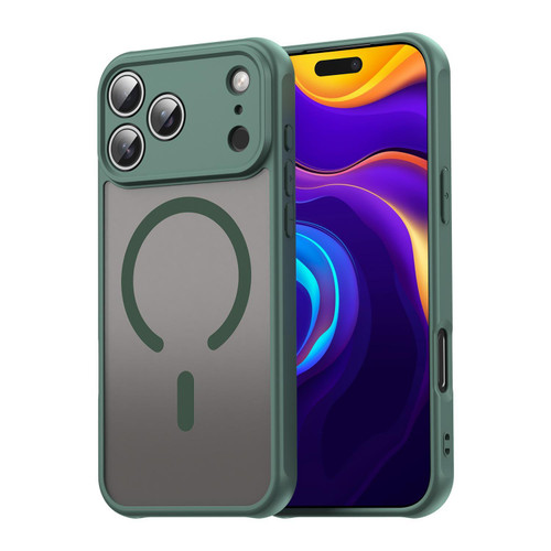 iPhone 18 Pro Max Fan Dun Series TPU Hybrid PC Frosted Magsafe Phone Case - Green