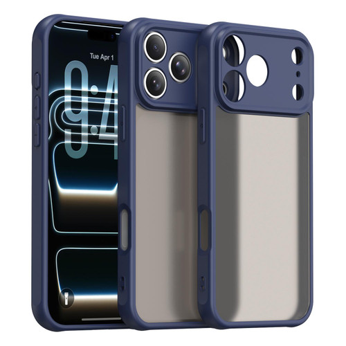 iPhone 18 Pro Max Fan Dun Series TPU Hybrid PC Frosted Phone Case - Blue