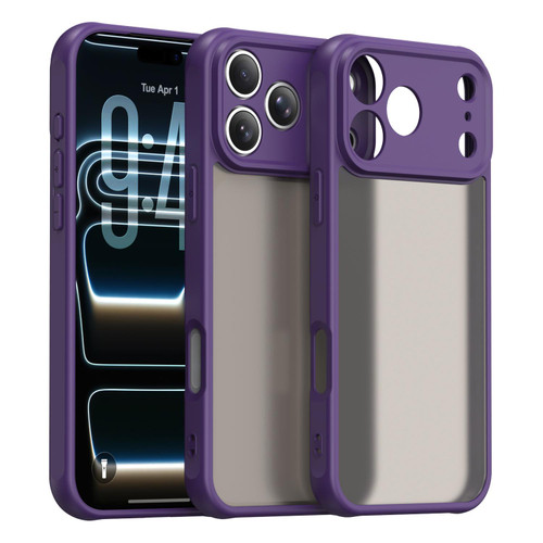 iPhone 18 Pro Max Fan Dun Series TPU Hybrid PC Frosted Phone Case - Purple