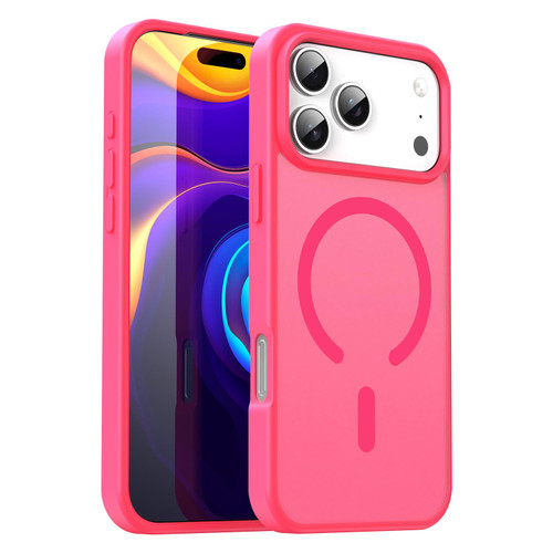 iPhone 18 Pro Max Fanying Series PC Hybrid TPU Translucent Frosted MagSafe Phone Case - Rose Red