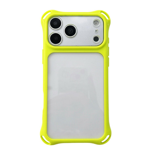 iPhone 18 Pro Max Four-corners Lanyard Holes Acrylic Hybrid TPU Phone Case - Lemon Green