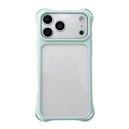 iPhone 18 Pro Max Four-corners Lanyard Holes Acrylic Hybrid TPU Phone Case - Light Green