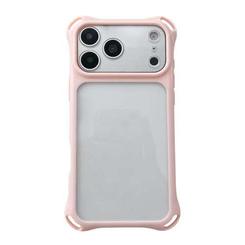 iPhone 18 Pro Max Four-corners Lanyard Holes Acrylic Hybrid TPU Phone Case - Light Pink