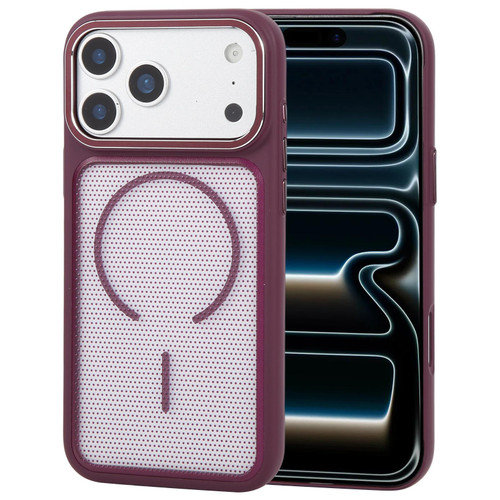 iPhone 18 Pro Max GEBEI Skin Feel Starry Dot Magnetic Phone Case - Dark Cherry