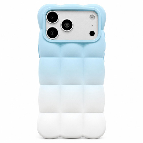 iPhone 18 Pro Max Gradient Cloud Square TPU Phone Case - Blue White