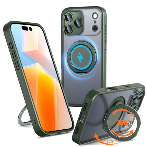 iPhone 18 Pro Max Kalebol 360-degree Rotating MagSafe Magnetic Holder Phone Case - Green