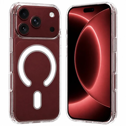 iPhone 18 Pro Max Large Hole Camera MagSafe Magnetic Clear Acrylic TPU Case - Transparent
