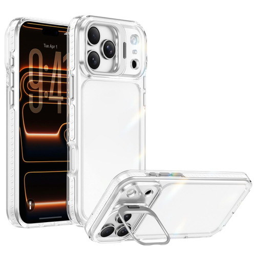 iPhone 18 Pro Max Lens Frame Holder Acrylic TPU Phone Case - Transparent