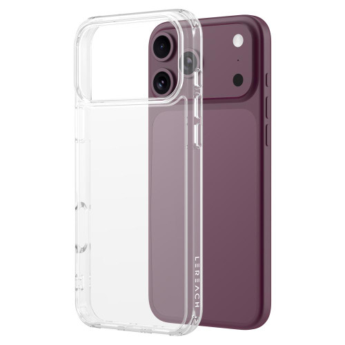 iPhone 18 Pro Max LeReach TOC Clear Series Composite Armor TPU Acrylic Hybrid Shockproof Phone Case - Transparent