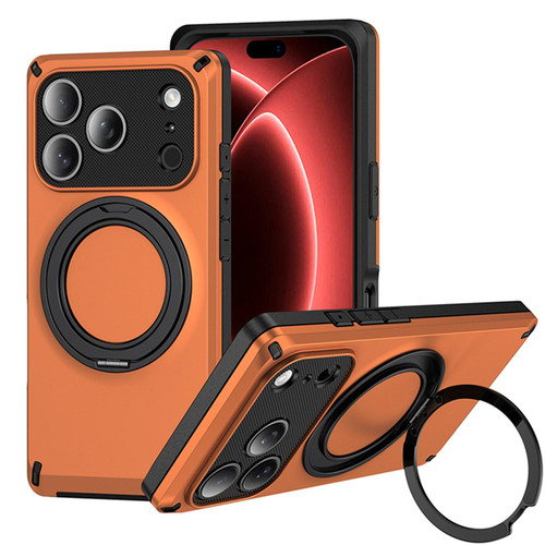 iPhone 18 Pro Max Magnetic 360 Degree Ring Holder Phone Case - Orange