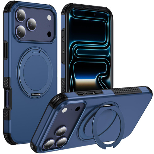 iPhone 18 Pro Max Magnetic 360 Rotating Holder Phone Case - Blue