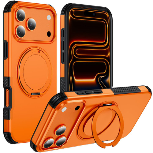iPhone 18 Pro Max Magnetic 360 Rotating Holder Phone Case - Orange