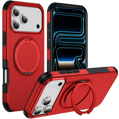 iPhone 18 Pro Max Magnetic 360 Rotating Holder Phone Case - Red