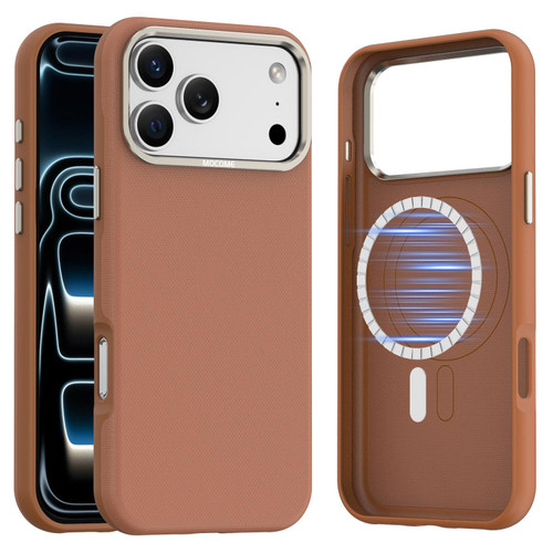 iPhone 18 Pro Max Mocome Plain Magnetic Shockproof Phone Case - Brown