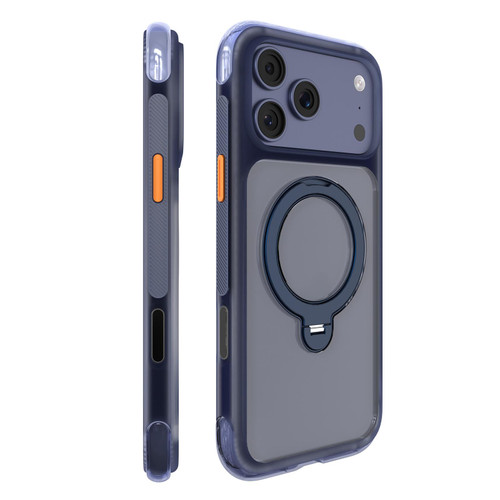 iPhone 18 Pro Max Mutural ArtShield Series Magnetic Holder Phone Case - Navy Blue