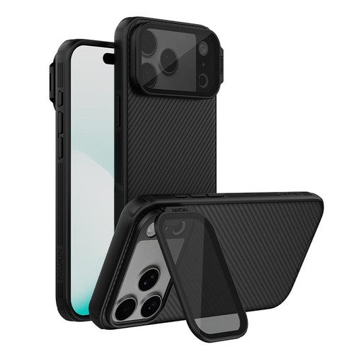 iPhone 18 Pro Max NILLKIN Black Mirror Prop CD Texture Transparent Mirror Cover Phone Case - Black