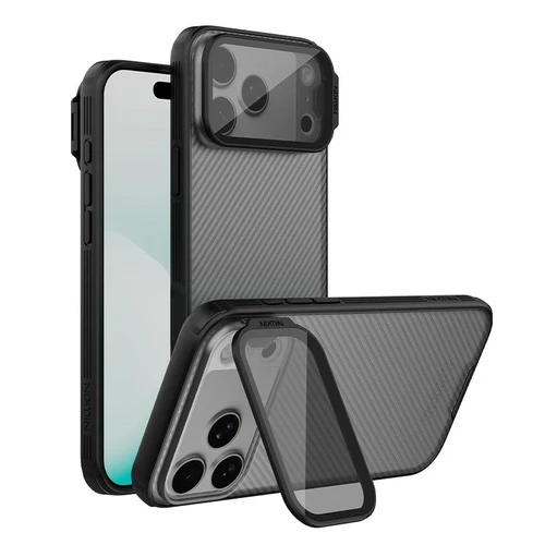 iPhone 18 Pro Max NILLKIN Black Mirror Prop CD Texture Transparent Mirror Cover Phone Case - Transparent Black