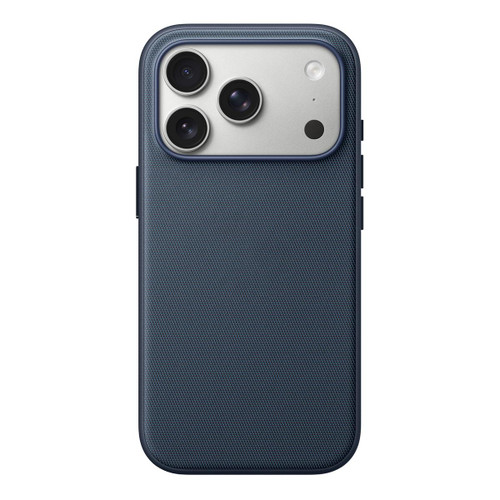 iPhone 18 Pro Max Official Tech Fabric Texture Side-Adhesive TPU Magnetic Phone Case with Camera Button - Blue