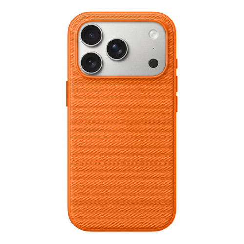 iPhone 18 Pro Max Official Tech Fabric Texture Side-Adhesive TPU Magnetic Phone Case with Camera Button - Orange