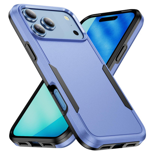 iPhone 18 Pro Max Pioneer Armor Heavy Duty PC + TPU Phone Case - Light Blue+Black