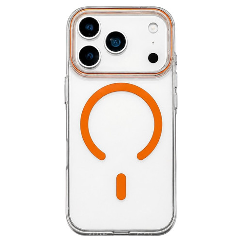 iPhone 18 Pro Max Question Mark Clear PC Magnetic Phone Case - Cosmic Orange