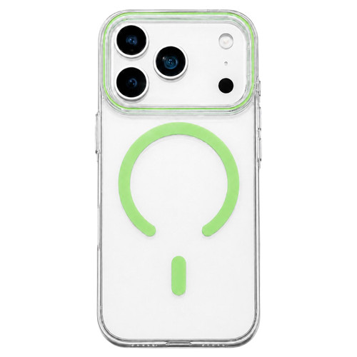 iPhone 18 Pro Max Question Mark Clear PC Magnetic Phone Case - Fluorescent Green