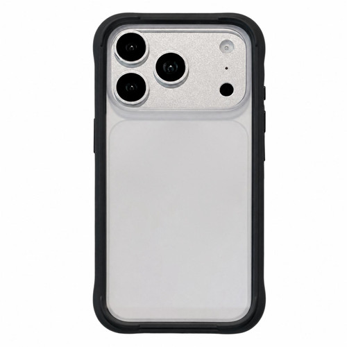 iPhone 18 Pro Max Silicone Frame Bumper Frosted Back Panel Phone Case - Black