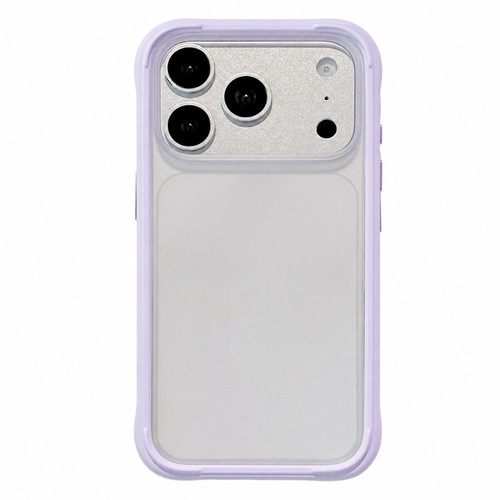iPhone 18 Pro Max Silicone Frame Bumper Frosted Back Panel Phone Case - Morandi Purple