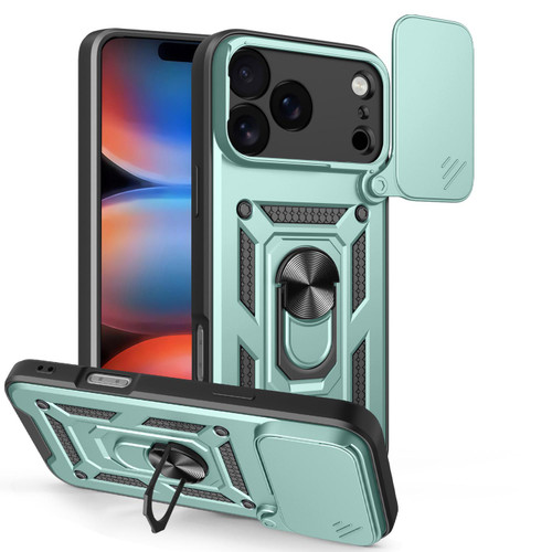 iPhone 18 Pro Max Sliding Camera Cover Design TPU+PC Phone Case - Green