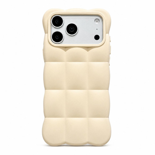 iPhone 18 Pro Max Solid Color Cloud Square TPU Phone Case - Beige Yellow
