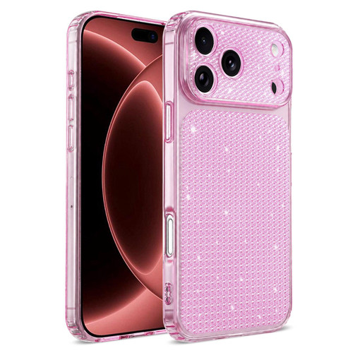 iPhone 18 Pro Max Sparkling Diamond Glitter Airbag Phone Case - Pink