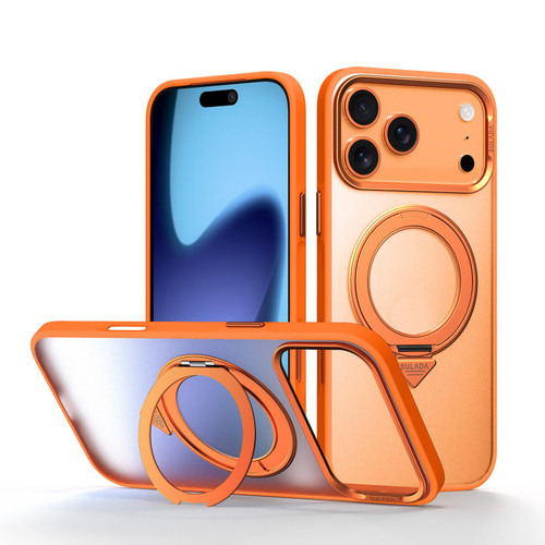 iPhone 18 Pro Max SULADA 360 Degree Rotation Holder Frosted Magnetic Phone Case - Orange