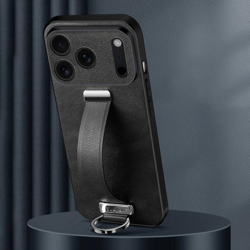 iPhone 18 Pro Max SULADA PC Hybrid Leather Texture Skin Feel Precise Hole Phone Case - Black