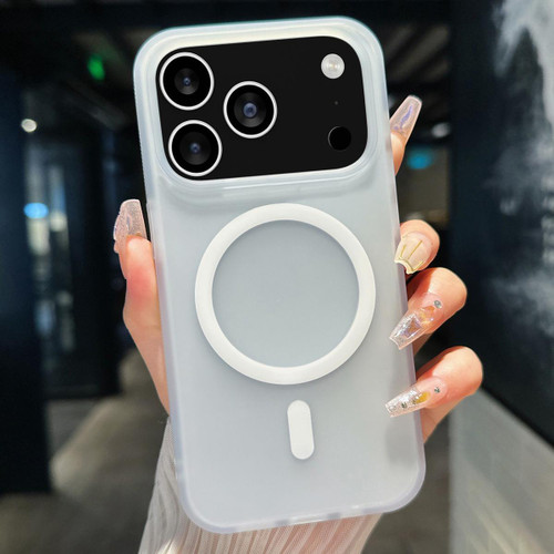 iPhone 18 Pro Max Transparent TPU Hybrid PC Magsafe Phone Case - White