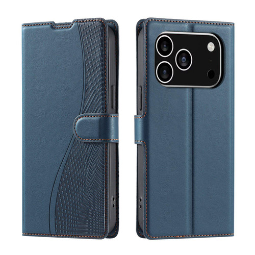iPhone 18 Pro Max Voltage Ultra-thin Dot Leather Phone Case - Blue