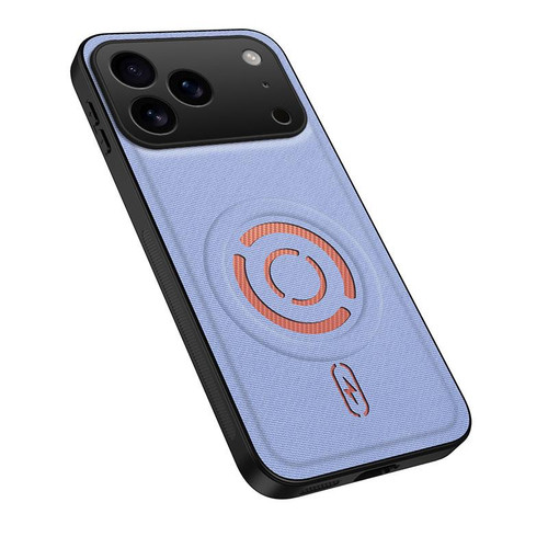 iPhone 18 Pro Max WANLONFENG Tech Fabric Texture Magnetic PC Hybrid TPU Phone Case - Blue