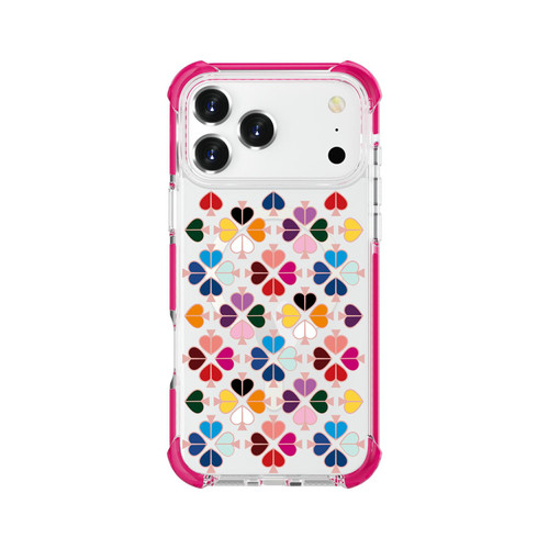 iPhone 18 Pro / 17 Pro Acrylic Four-Corner Shockproof Heart Pattern Magnetic Phone Case - Pink