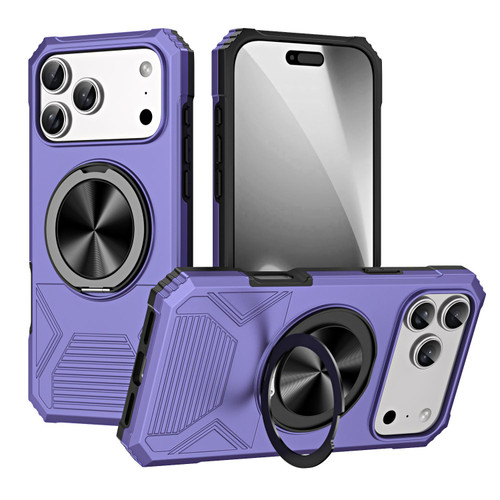 iPhone 18 Pro / 17 Pro Alloy Rotating Holder MagSafe Shockproof Phone Case - Violet
