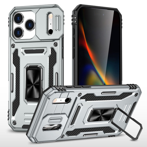 iPhone 18 Pro / 17 Pro Armor PC + TPU Camera Shield Phone Case - Grey