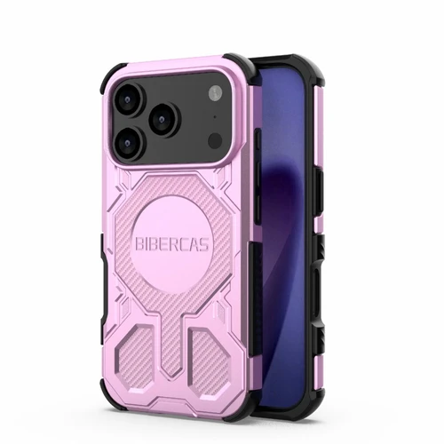 iPhone 18 Pro / 17 Pro BIBERCAS Real Color Series MagSafe Shockproof Phone Case - Pink