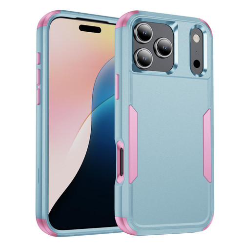 iPhone 18 Pro / 17 Pro Commuter Shockproof TPU + PC Phone Case - Grey Green+Pink