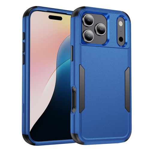 iPhone 18 Pro / 17 Pro Commuter Shockproof TPU + PC Phone Case - Royal Blue+Black