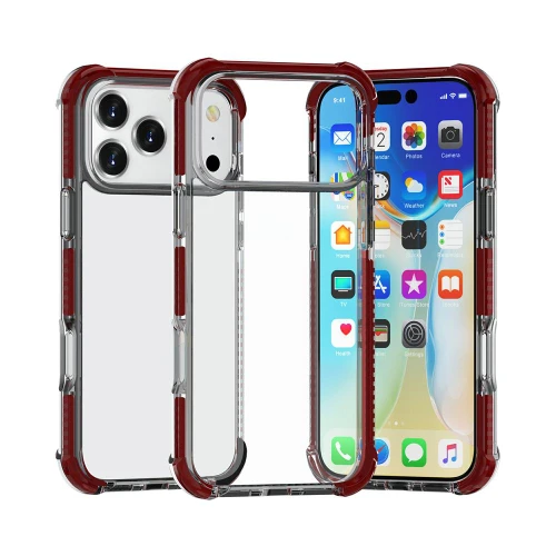 iPhone 18 Pro / 17 Pro Four-corner Shockproof TPU Hybrid Acrylic Phone Case - Brown
